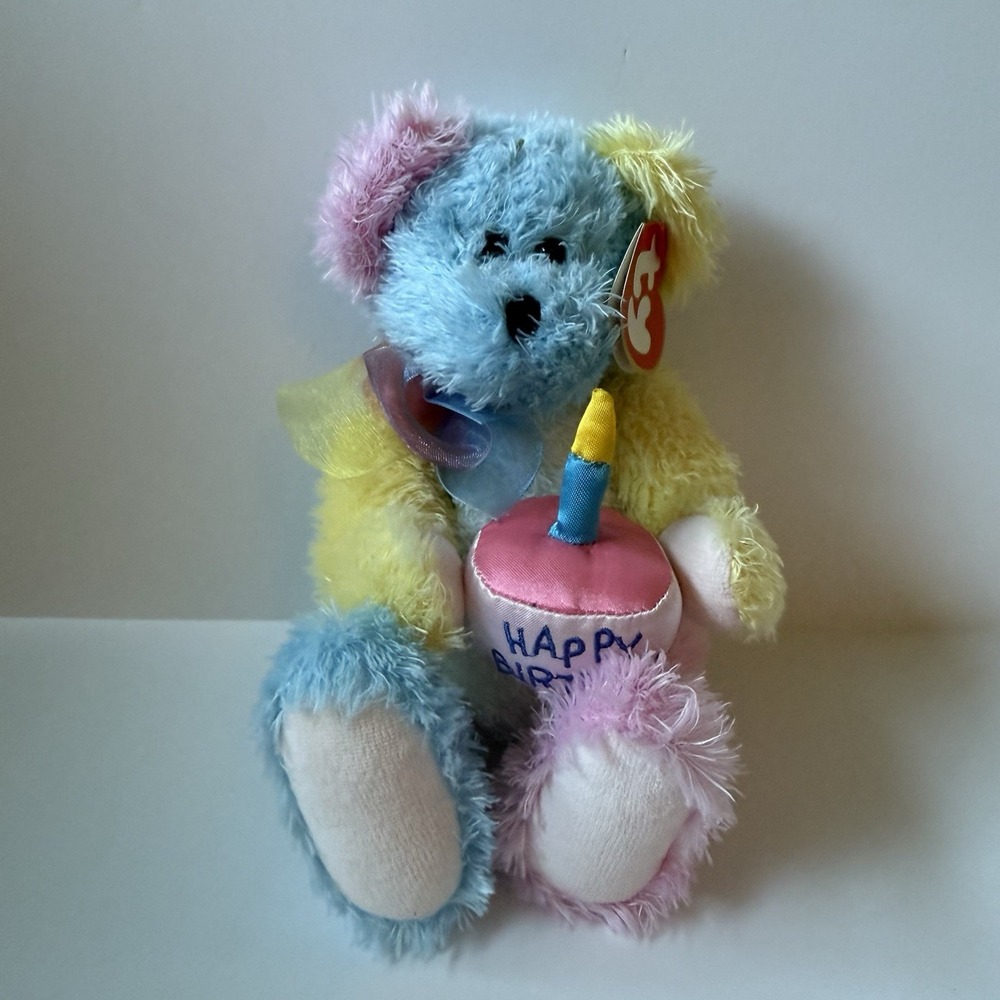 TY Surprise *Happy Birthday* Beanie Bear Year 2000 With Tag